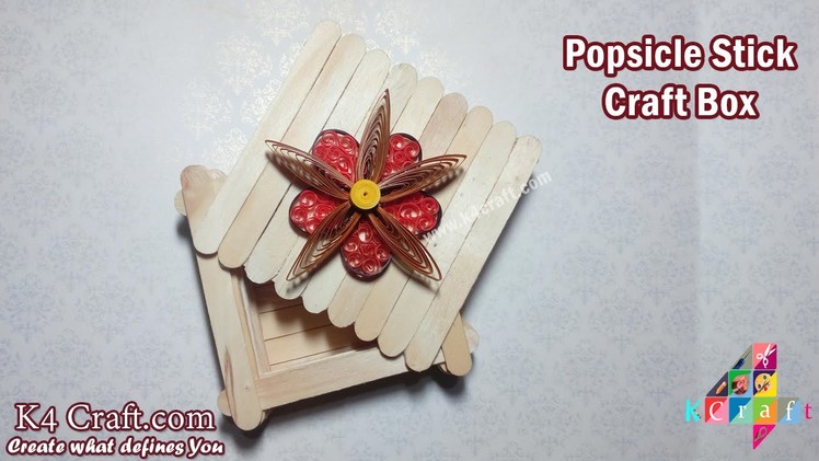 Learn How to make Popsicle Stick Craft "Box" at Home - K4Craft.com