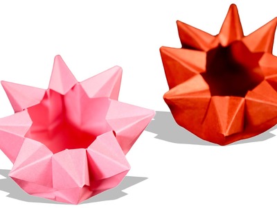 Origami Bowl | How to make a paper flower bowl | Origami Star Dish | Kids Origami