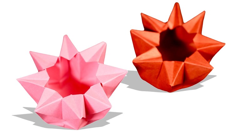 Origami Bowl | How to make a paper flower bowl | Origami Star Dish | Kids Origami