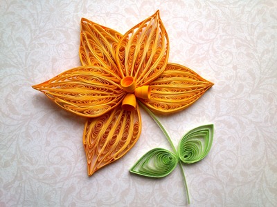 Quilling Flowers Tutorial: How to make a Orchid with a paper stripe. Quilling Orchid making