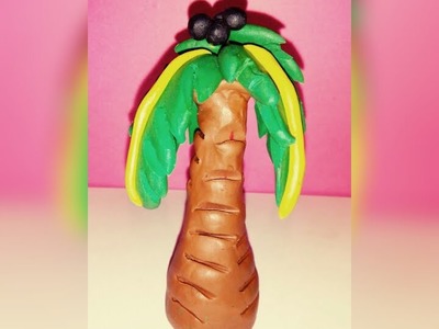 Clay tutorial : how to make palm or coconut tree with clay [creative ideas]