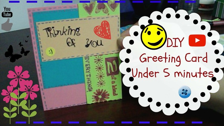 DIY: How to make Easy Greeting Card Under 5 minutes!!