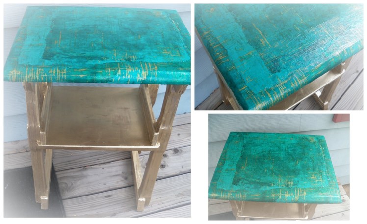 How to decoupage a wood table with handmade Lokta Paper.how to decoupage furniture with paper