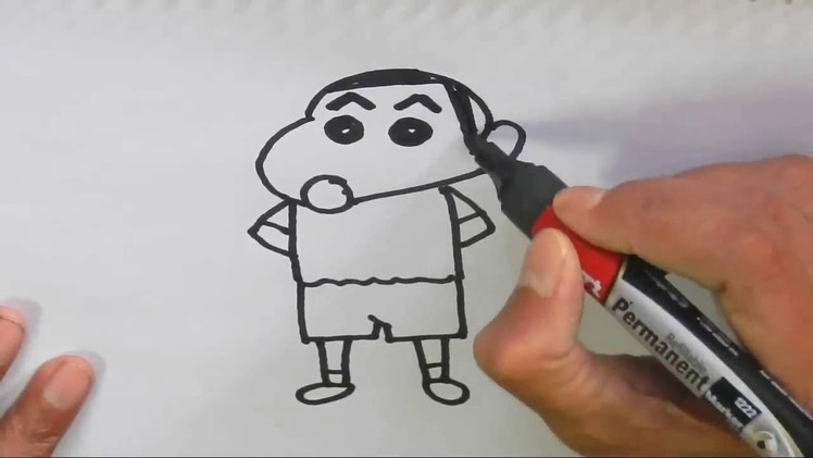 How to draw shin chan, step by step, for kids, beginners