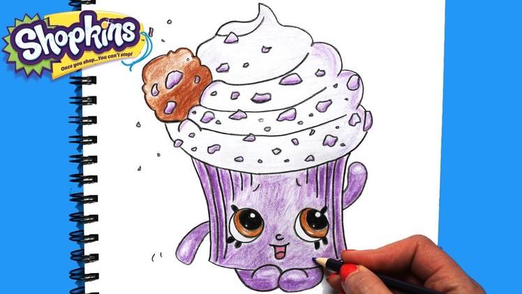 How to Draw Shopkins Season 5 "Creamy Cookie Cupcake" Step By Step Easy | Toy Caboodle