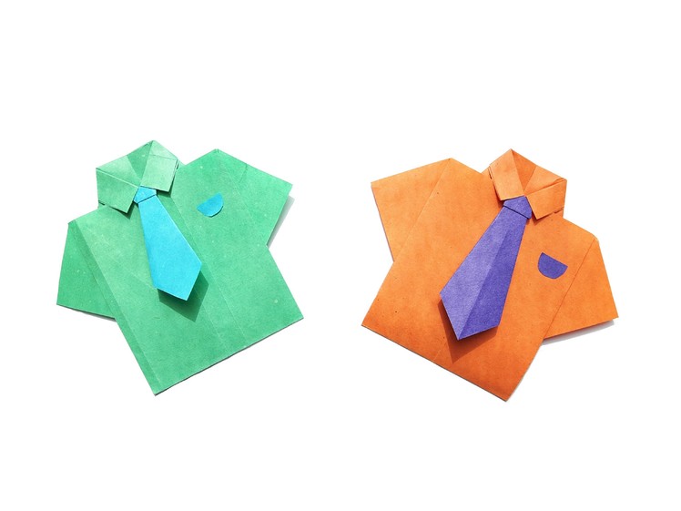 How to make a Paper shirt and tie? (easy origami)