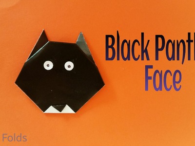 How to make an easy "Black Panther face" - Bagheera of Jungle Book - Origami for beginners 