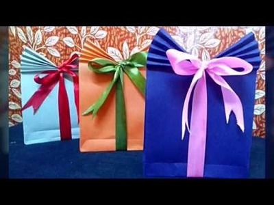 How to make cute paper bags for gifts - crafts world