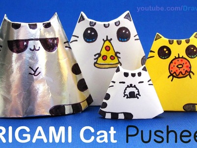 How to Make + Draw a ORIGAMI Cat step by step Easy Pusheen Inspired