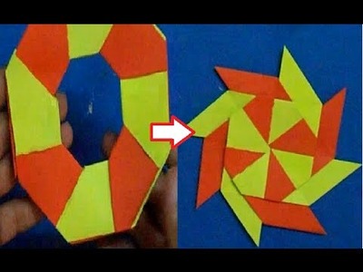 Paper  Origami | How to Make Tramsforming Ninga Star with sticky notes