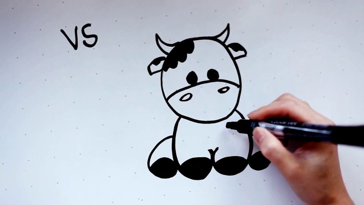 17: Kids' Tutorial -  How to Draw a Cute Cow in 3 Min - Simple, Easy & Fun | Vivi Santoso