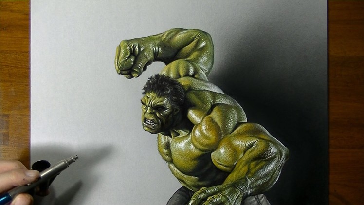 Drawing: Hulk vs Marcello Barenghi - How to draw 3D Art