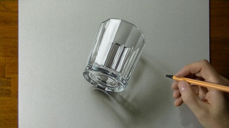 Drawing of a glass - How to draw 3D Art