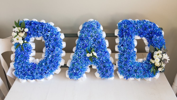 Funeral Flower Wording - How to create a blue "Dad" Sympathy Arrangement