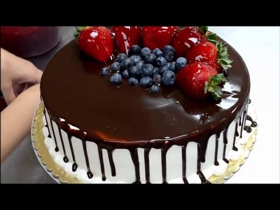 How to decorate Birthday Cake from Chocolate and Fruit