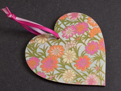 How to Decoupage a Wooden Heart using Chiyogami Paper