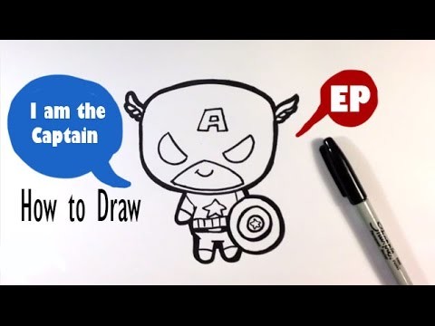 How to Draw a Cute Captain America - Easy Pictures to Draw