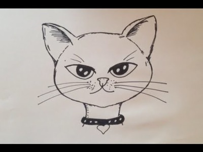 How To Draw A Cute Kitten Face In 5 minute | Drawing Cat Face Best Video #1