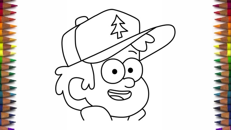 How to draw Dipper Pines from Gravity Falls characters face drawing step by step