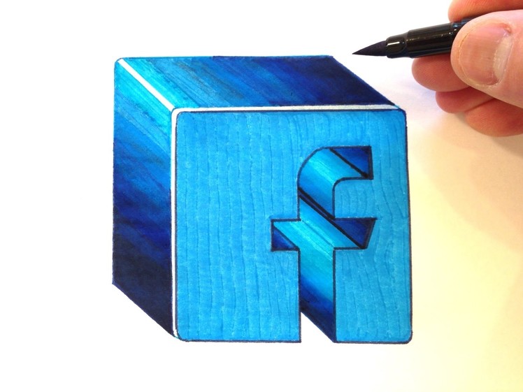 How to Draw the Facebook Logo in 3D