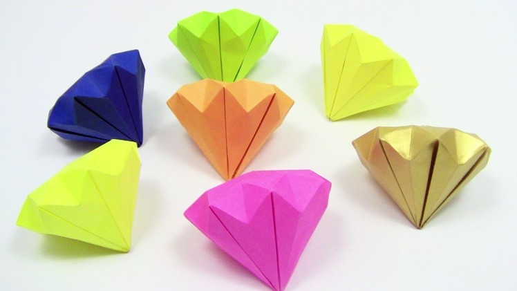 How to Make a Paper Diamond Origami easy simple | Como fazer origami diamante - Yakomoga Origami