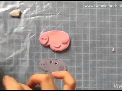 How to make a Peppa Pig Fondant Topper - 2D Fondant Tutorial