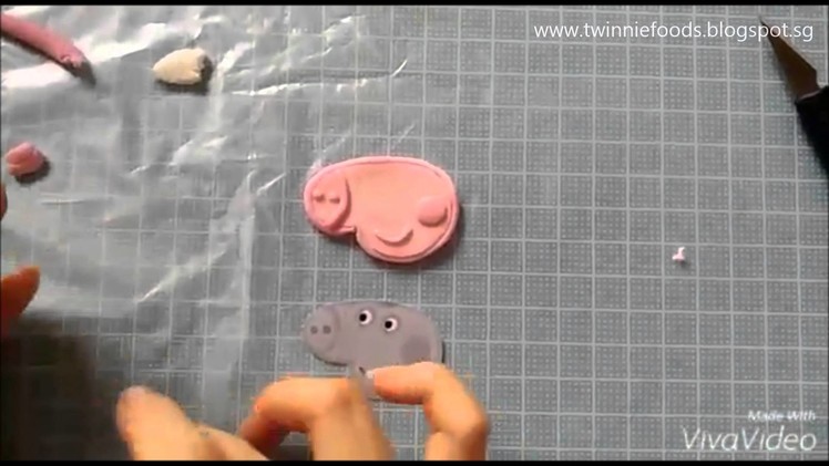 How to make a Peppa Pig Fondant Topper - 2D Fondant Tutorial