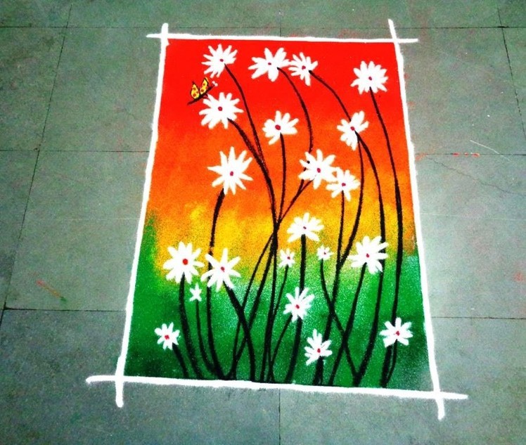 How to make beautiful flowers  poster rangoli design