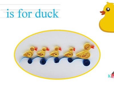How to make Quilling paper Duck Shape - D is for.  Duck