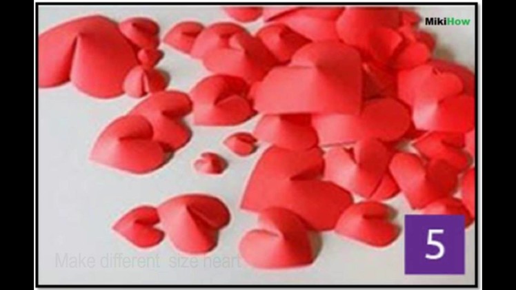 How to make red heart with paper for wall decor