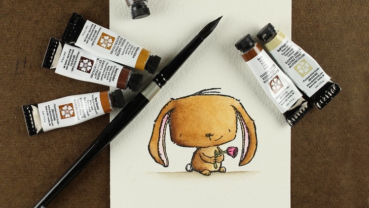 How to watercolor a brown bunny