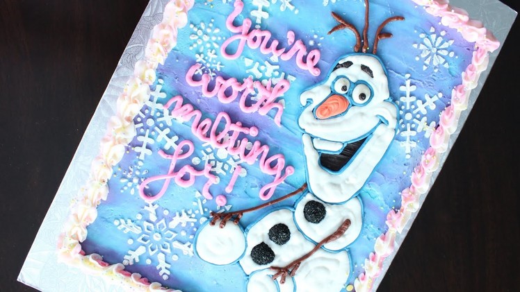 Olaf Cake - How to make an easy buttercream Olaf birthday cake