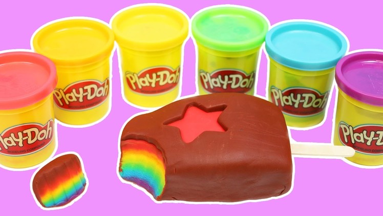 Play Doh RAINBOW Popsicle DIY Fun & Easy How to Make Beautiful Rainbow Play-Doh Art!