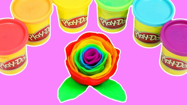 Rainbow Play Doh Rose DIY Fun & Easy How to Make Beautiful Rainbow Rose Flower!