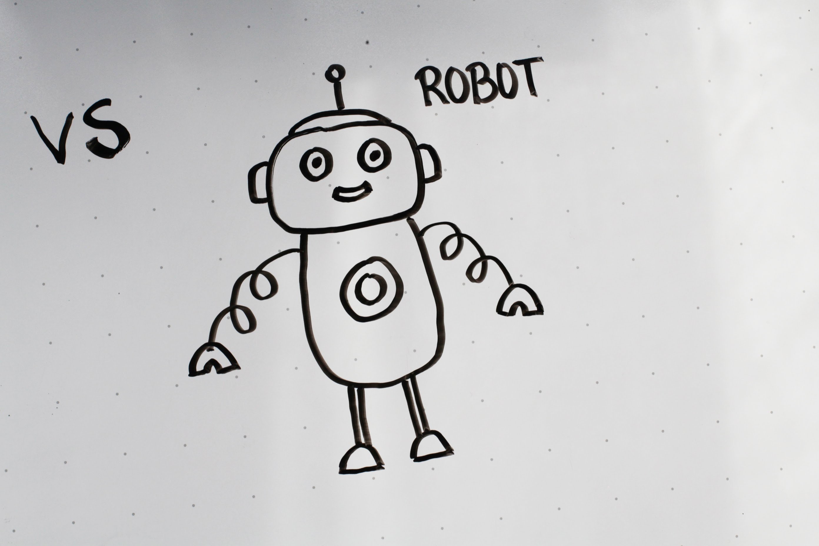 Легкий рисунок роботы маркером