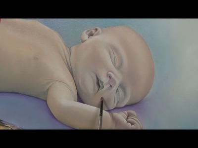 Art Lesson : How to paint a portrait of a baby with the  h2o Water Mixable Oil Paints