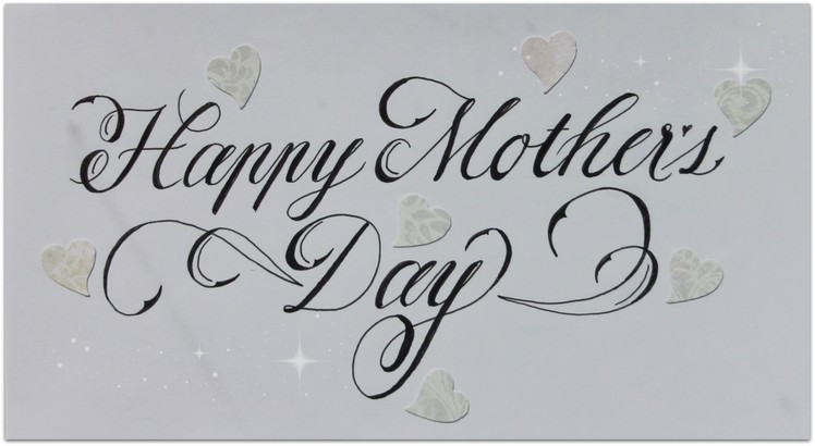 Cursive fancy letters - how to write Happy Mother´s Day - easy