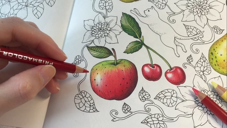 HOW I COLOR AN APPLE | Blomstermandala Coloring Book | Coloring With Colored Pencils