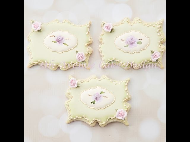 How to Decorate a Hand Painted Rose Plaque Cookie