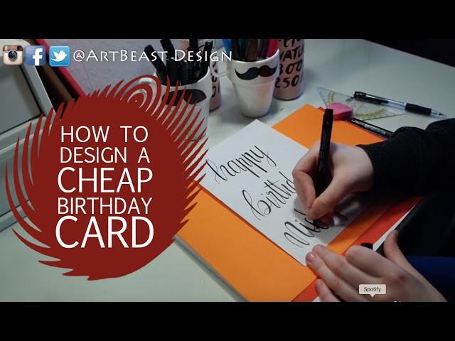 HOW TO DESIGN A BIRTHDAY CARD | BEGINNER | HAND LETTERING