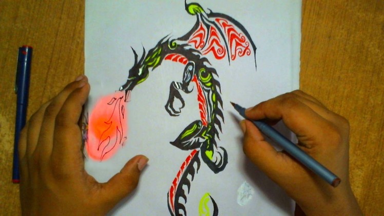 How to Draw a Dragon Tattoo | Step by Step
