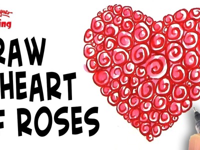 How to Draw a heart made of Roses for Mother's Day