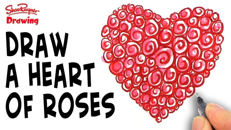 How to Draw a heart made of Roses for Mother's Day