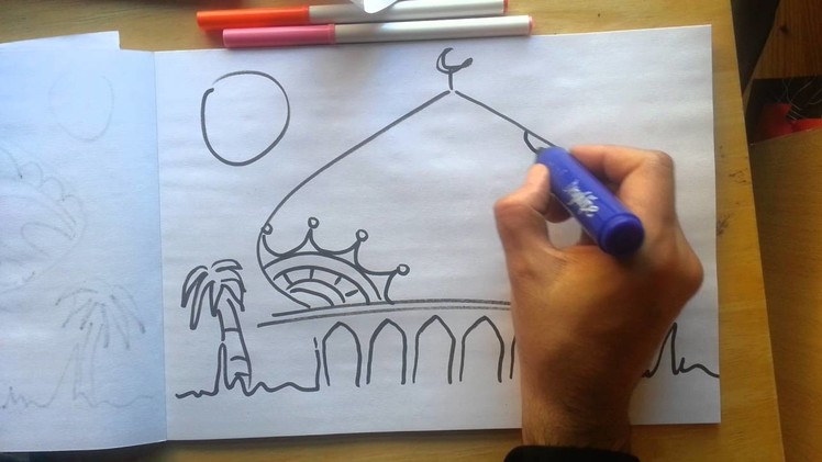 How to draw a mosque dome