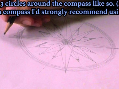 How to draw and ink a compass rose.