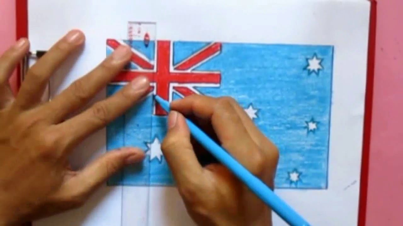 How draw Australia flag, drawing