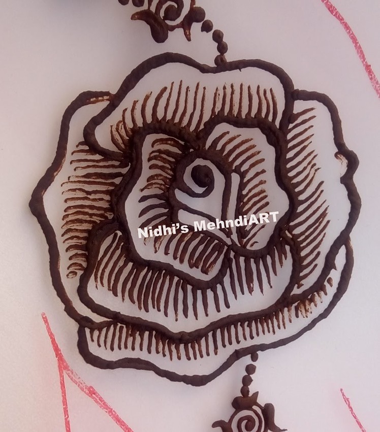 How to Draw Rose  Flower Henna Mehndi Design Step by Step Tutorial