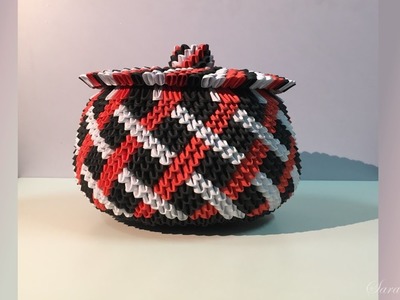 How to make 3d origami Basket 8 - part 2