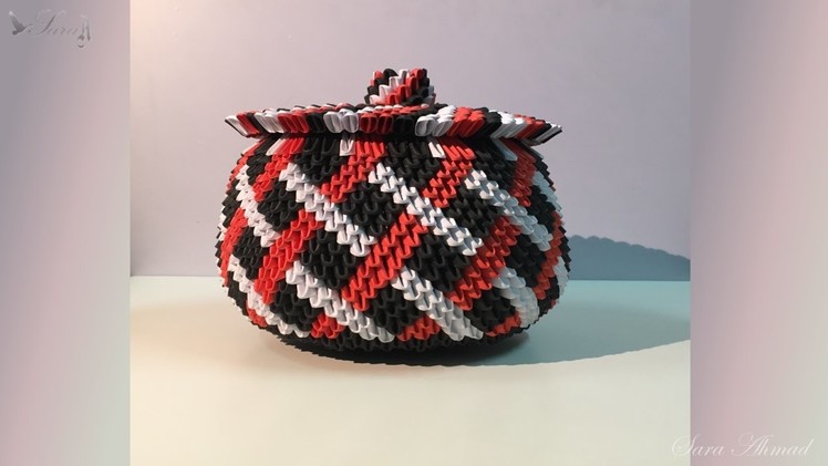 How to make 3d origami Basket 8 - part 2