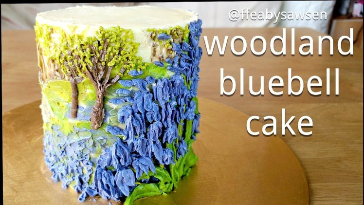 How to make a buttercream bluebell cake - piping & edible oil painting